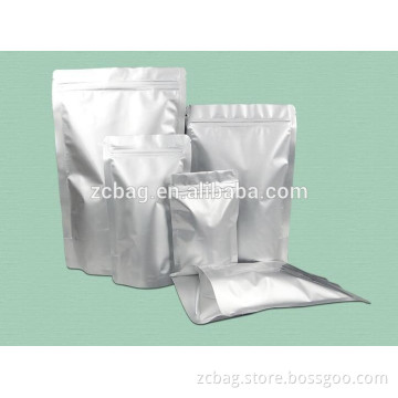 Stand Up Aluminum Foil Bag For Pet Food Packaging/Stand Up Bag Aluminum Foil Packaging pouch Zipper lock Silver Plastic Foil Bag